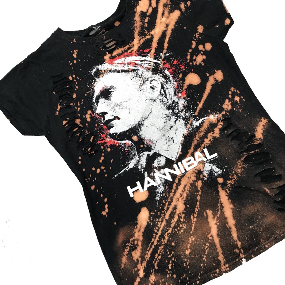 ▪️restyled | Bleached Distressed Halloween tee▪️